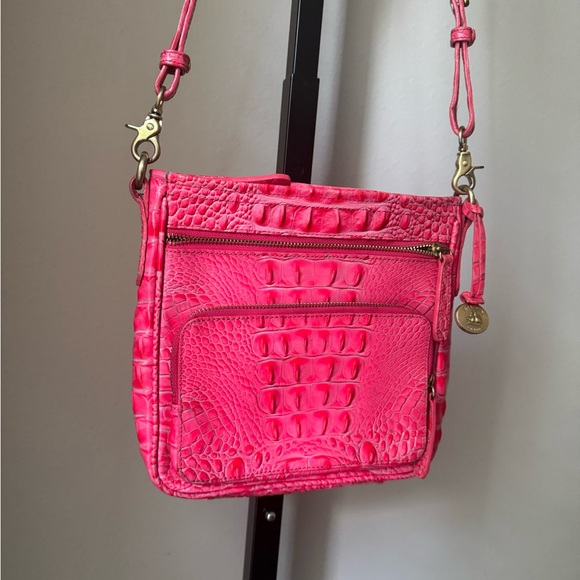 Brahmin Melbourne Cleo crossbody hot bright pink - Picture 16 of 16